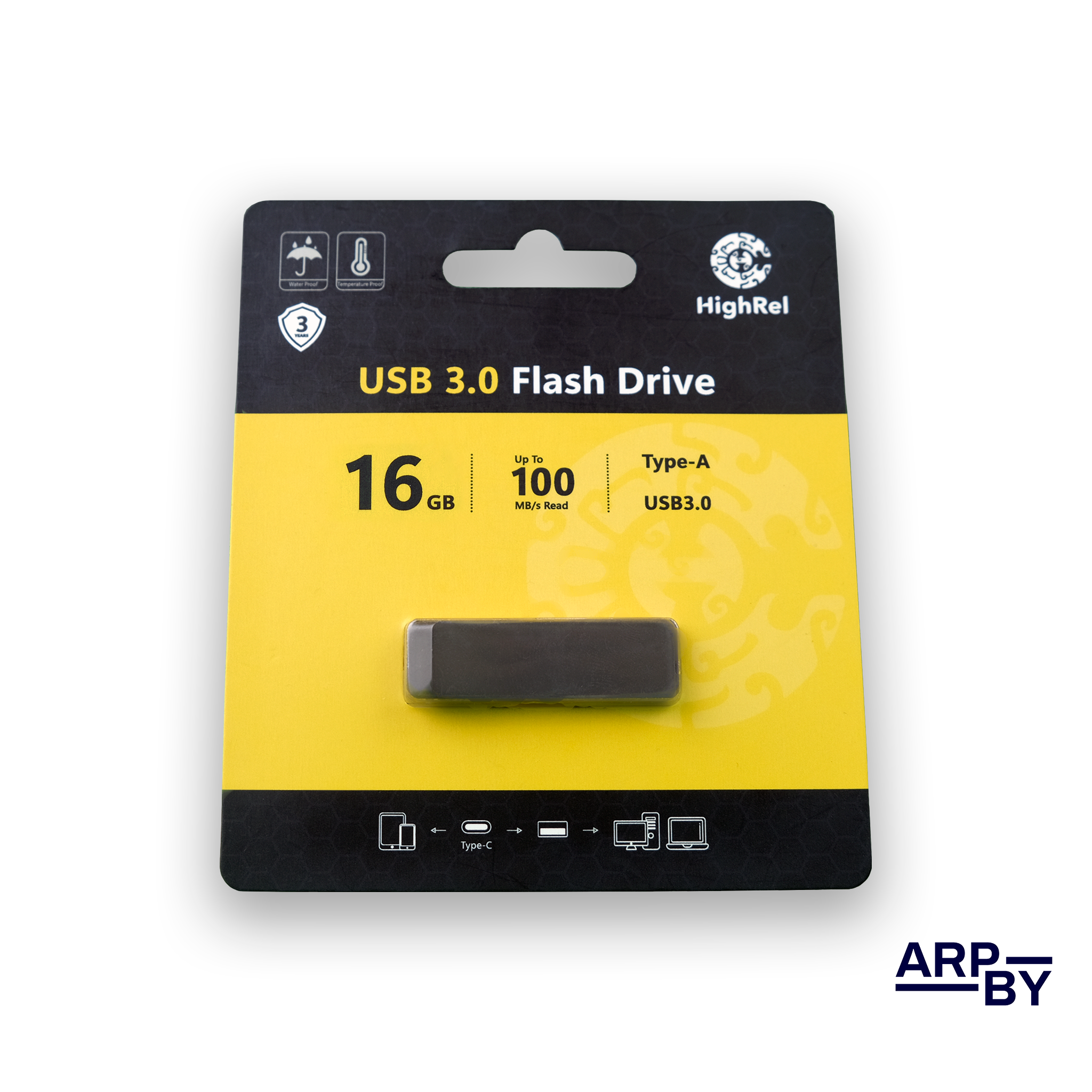 Pen Drive HighRel 16 GB USB-A 3.0 Preto Pen Drive HighRel 16 GB USB-A 3.0 Preto